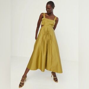 Aje Olive Cutout Maxi Dress with Structured Bodice